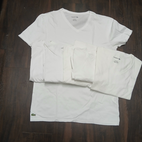 Lacoste Men's V-Neck White Undershirt - Picture 5 of 8